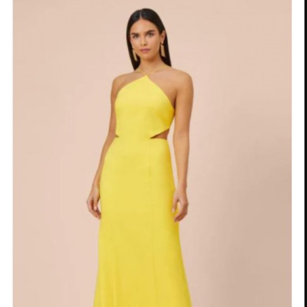 AIDAN.BY AIDAN MATTOX HALTER CUT OUT GOWN